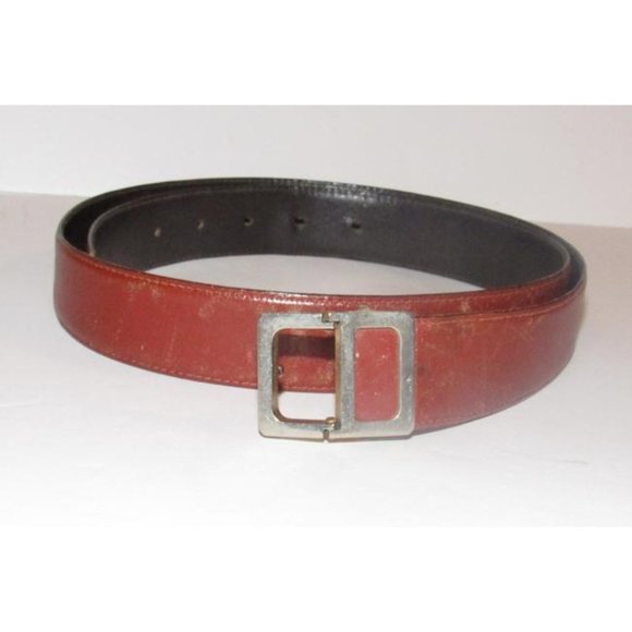 Dior Orange Gold CD Buckle Black Brown Reversible